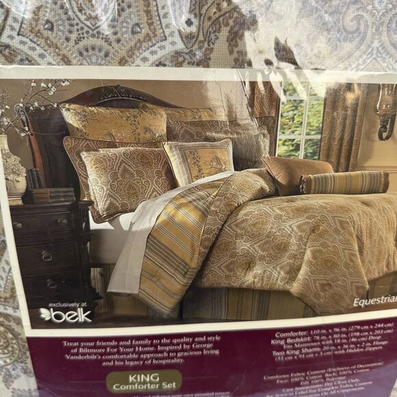 Biltmore Equestrian King Comforter Set Brand New Belk Exclusive - Picture 2 of 5